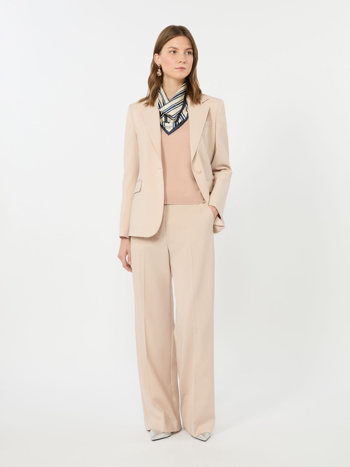 Single-breasted stretch wool blazer + POWDER - Max Mara