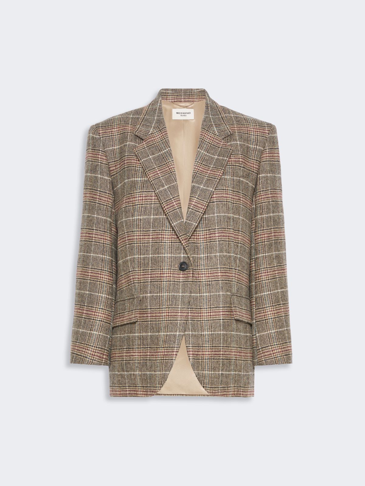 Prince of Wales check wool single-breasted blazer - CAMEL - Max Mara - 6