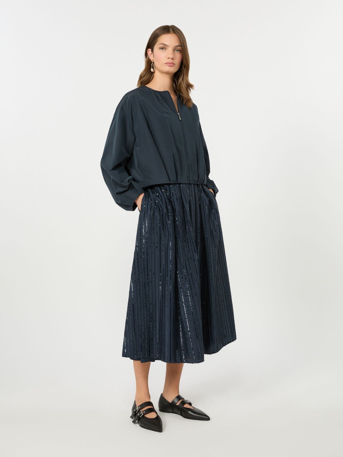 Kurze Jacke aus Taft + BLAU - Max Mara