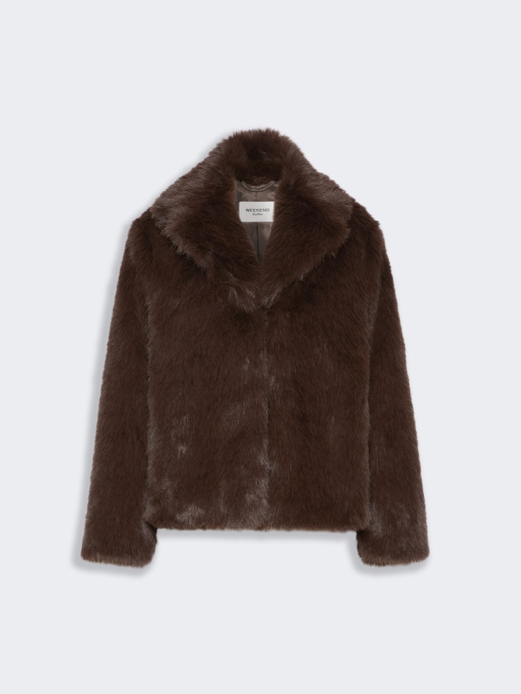 Soft textured short coat - DARK BROWN - Max Mara - 5