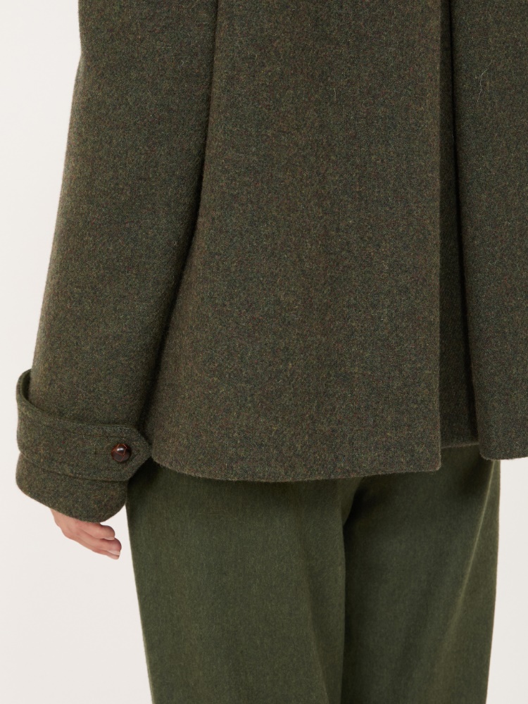 Mélange wool short coat - SAGE GREEN