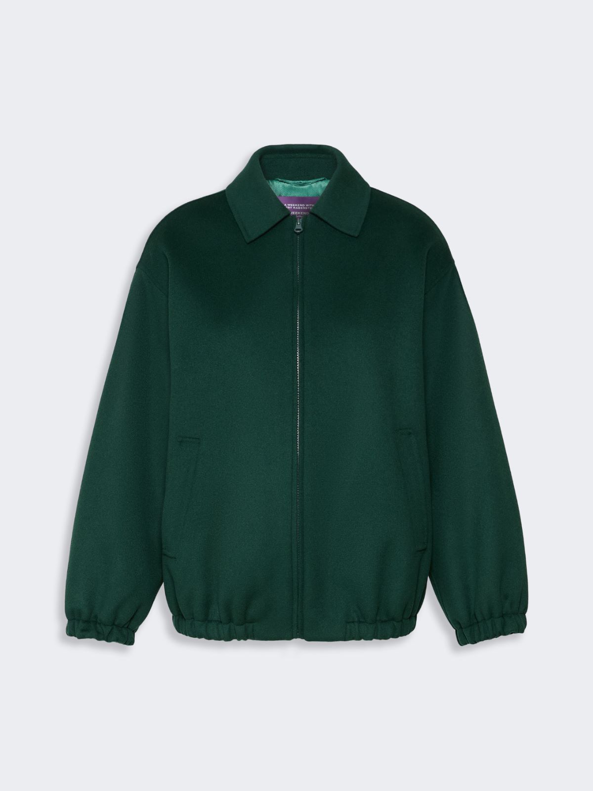 Double wool broadcloth bomber jacket - DARK GREEN - Max Mara - 6