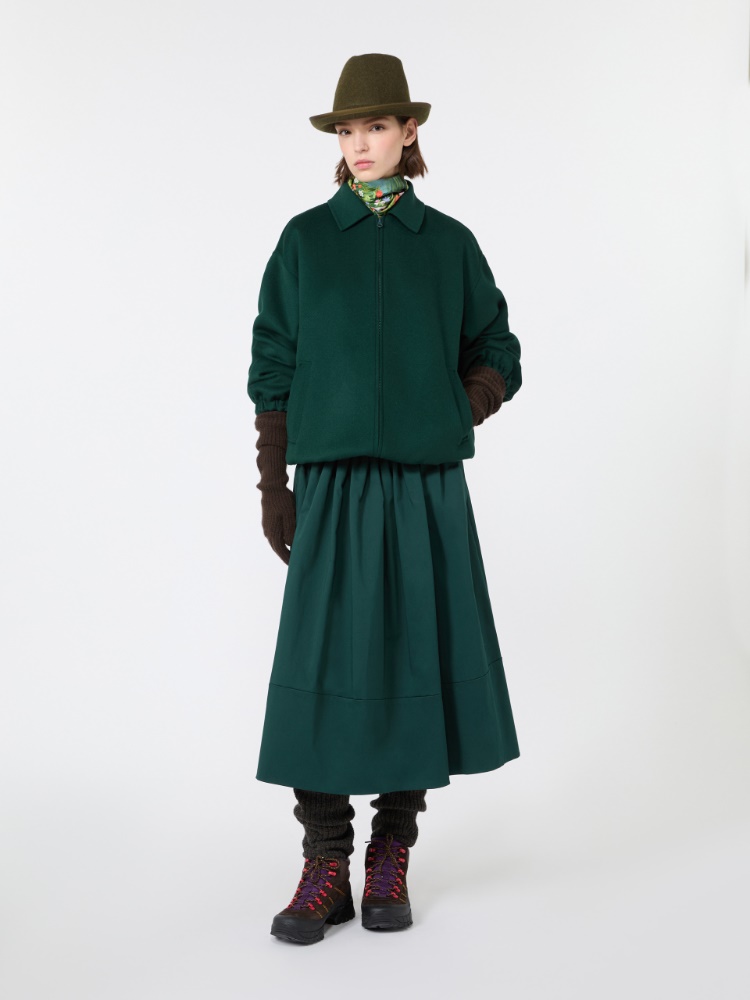 Double wool broadcloth bomber jacket - DARK GREEN - Max Mara