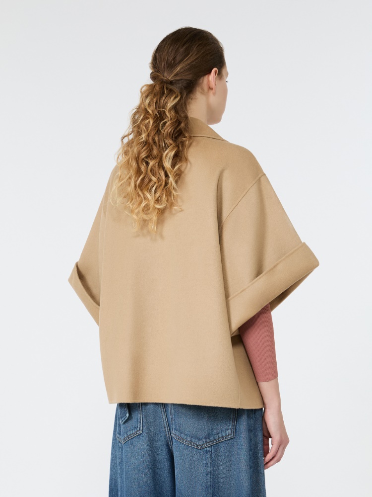 Short wool broadcloth coat - CAMEL - 3