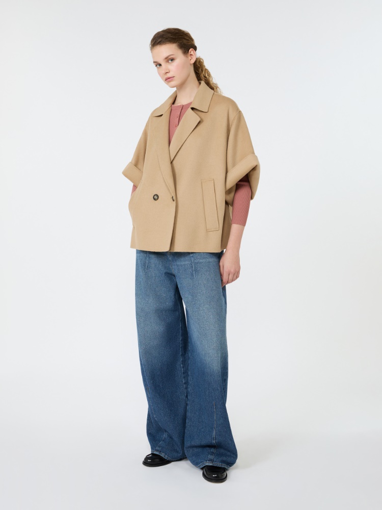 Short wool broadcloth coat + CAMEL - Max Mara