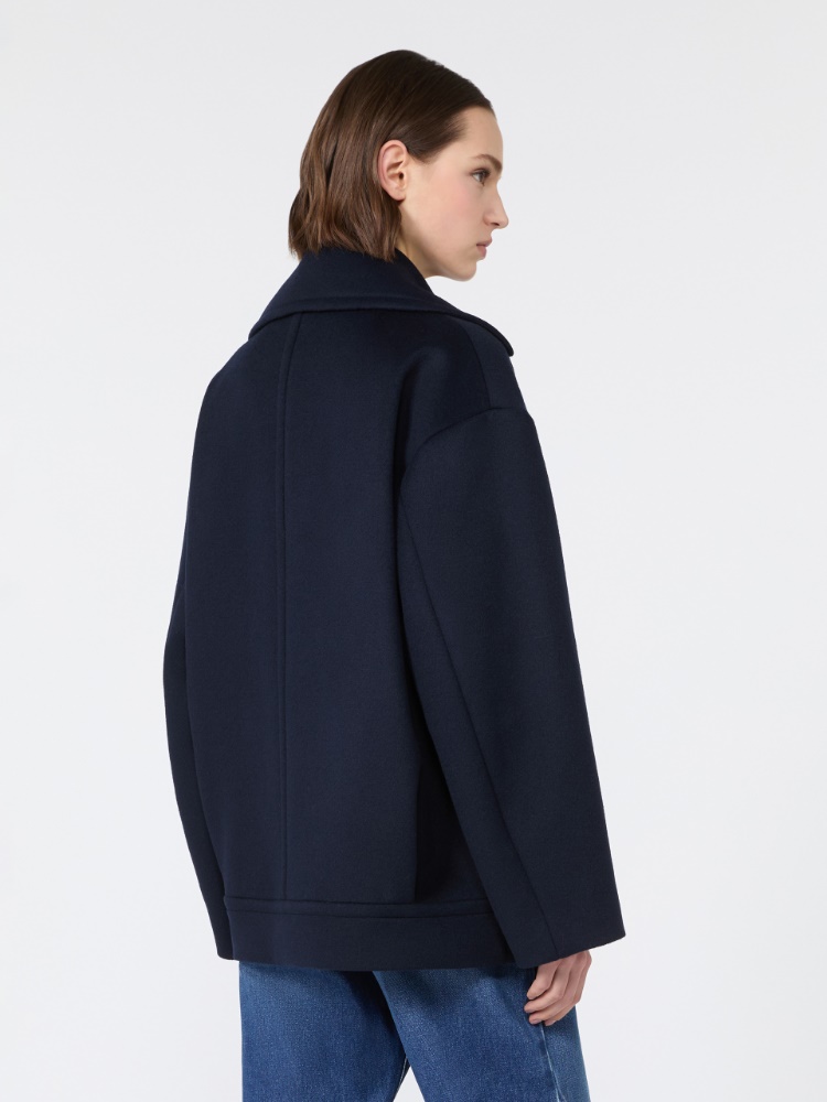 Double-sided wool double-breasted pea coat - NAVY - Max Mara - 3