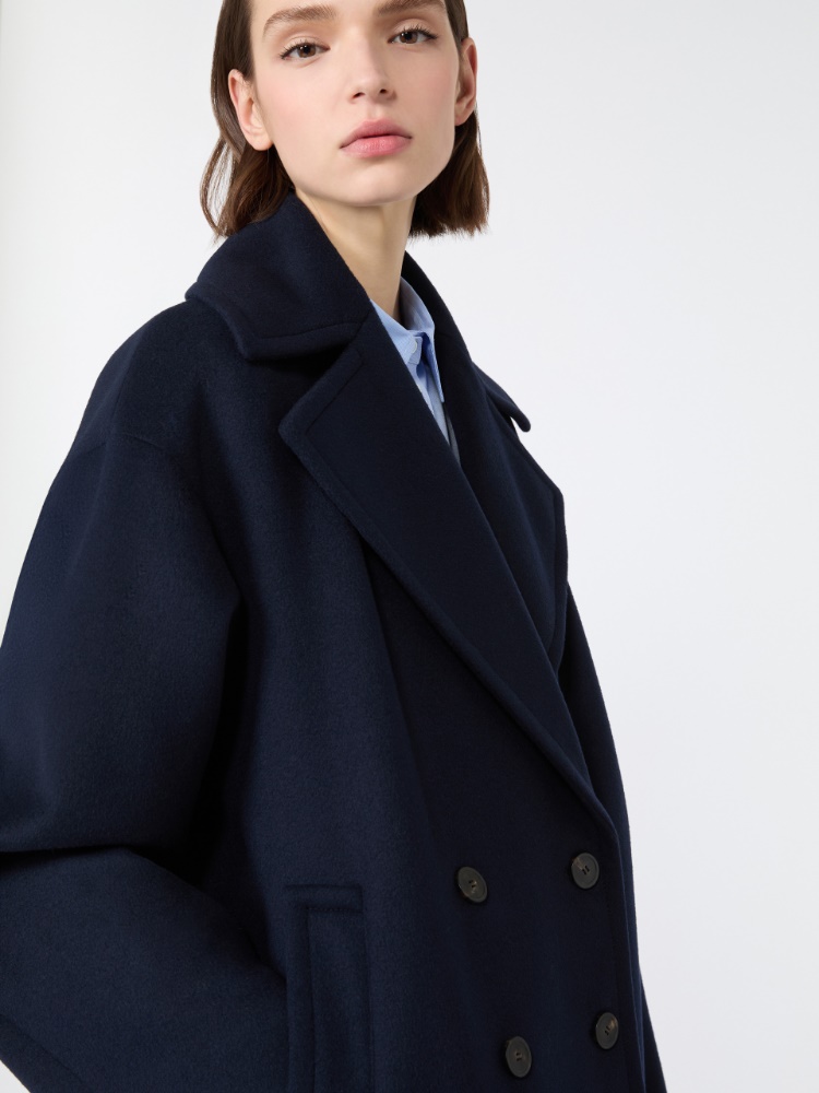 Double-sided wool double-breasted pea coat - NAVY - Max Mara - 5