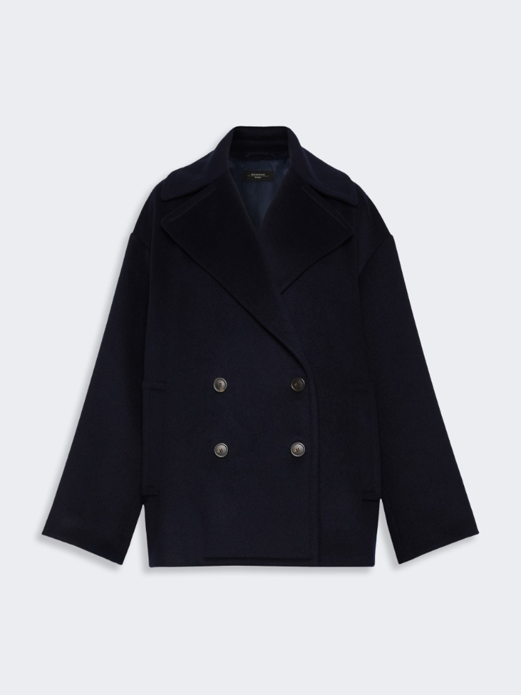 Double-sided wool double-breasted pea coat - NAVY - Max Mara - 6