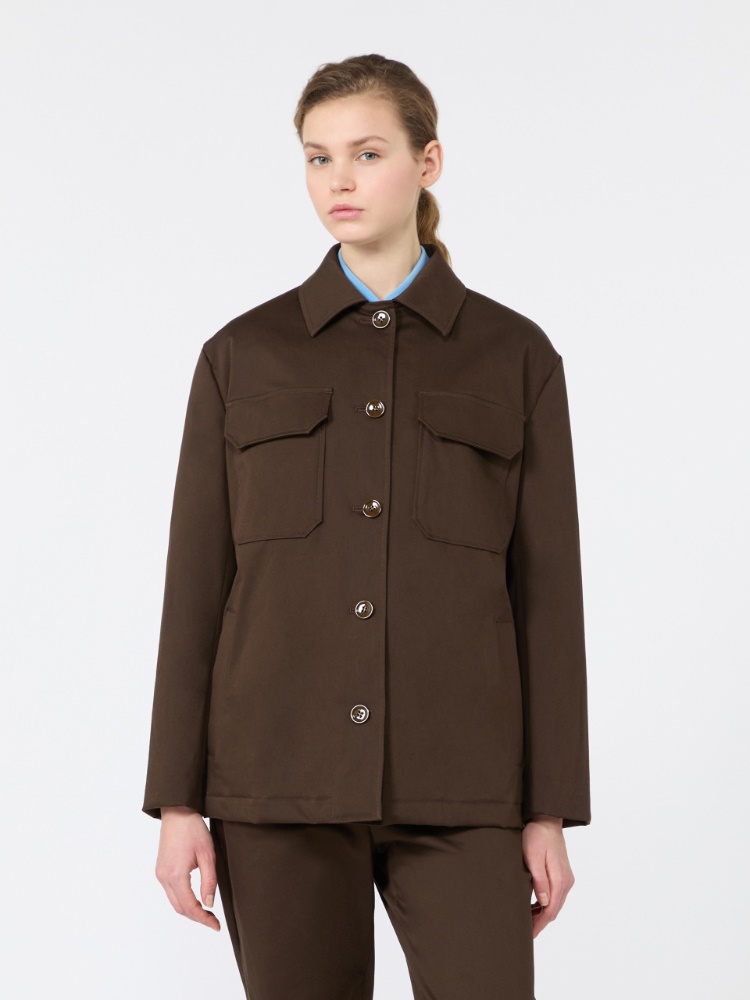 Cotton satin jacket - BROWN - Max Mara - 2