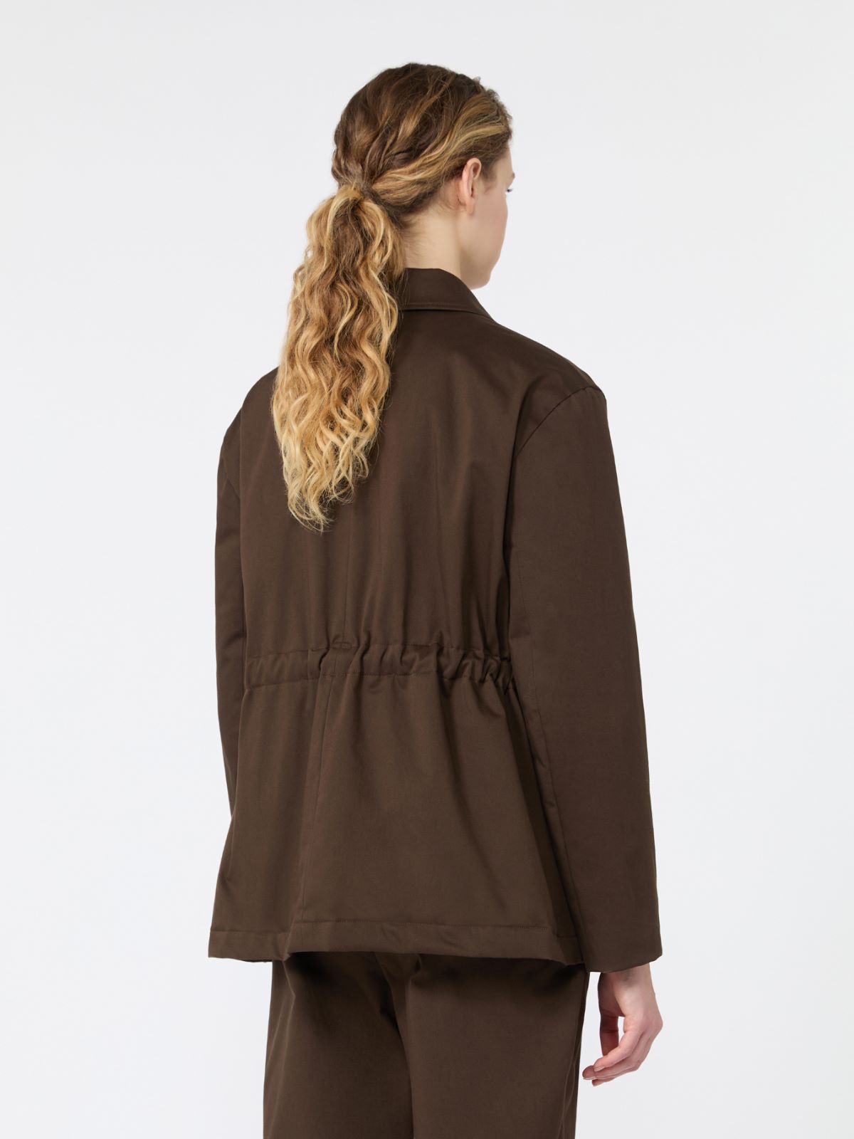 Cotton satin jacket - BROWN - Max Mara - 3