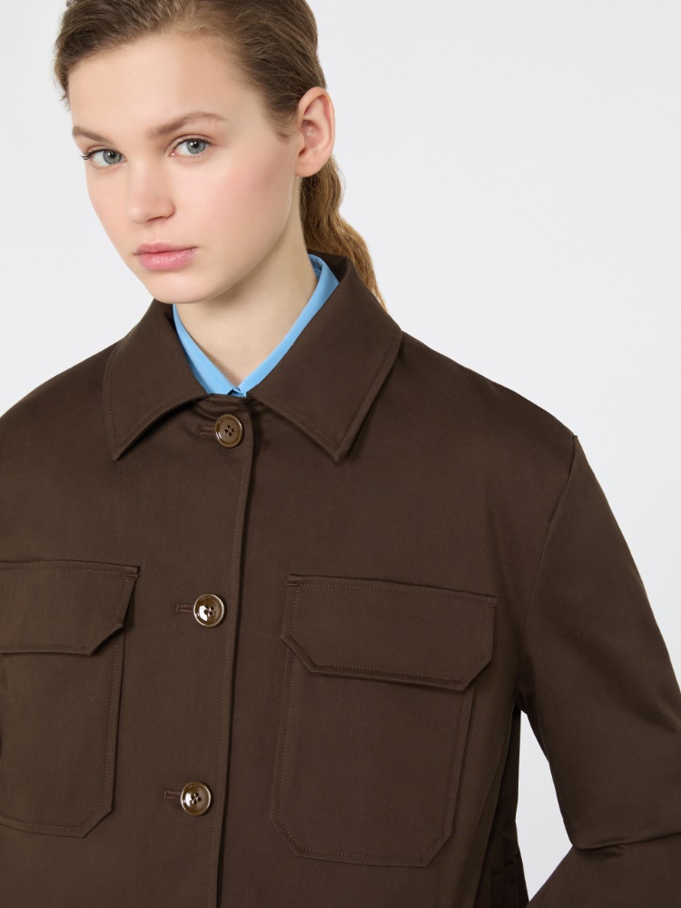 Cotton satin jacket - BROWN - Max Mara - 5