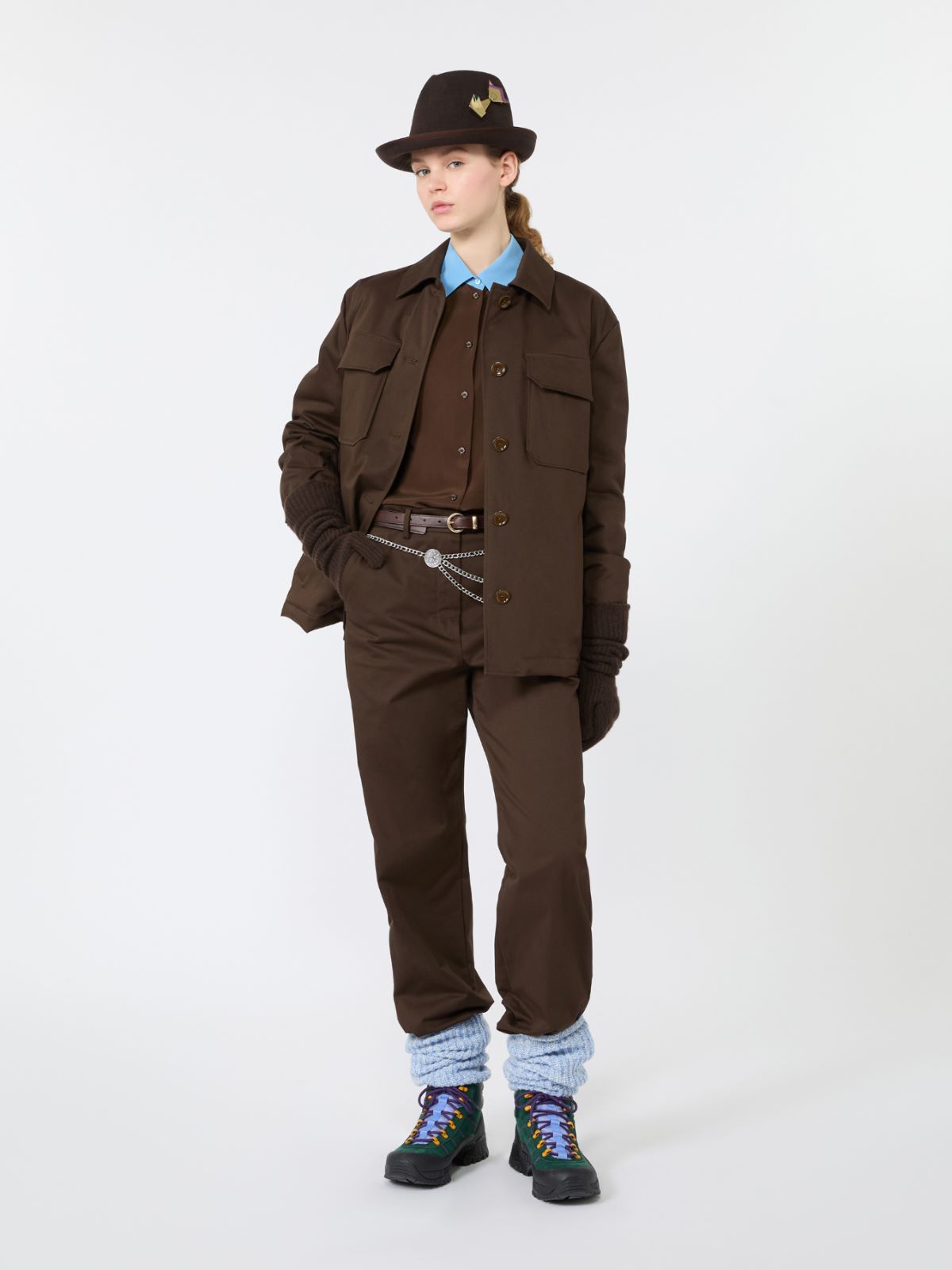 Cotton satin jacket + BROWN - Max Mara