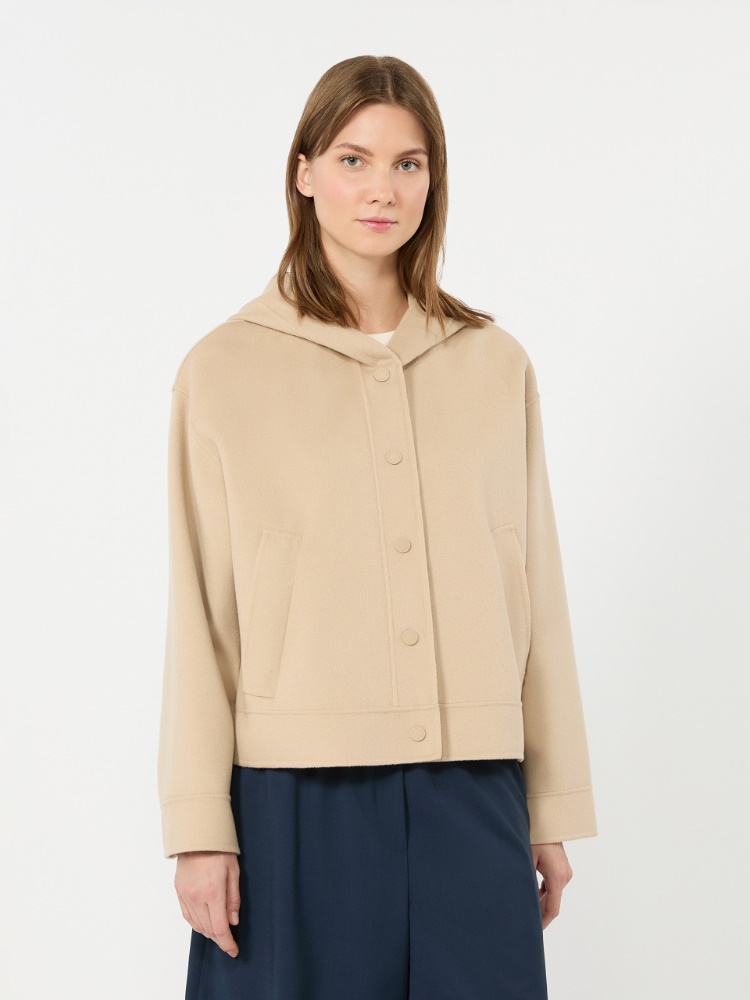 Double wool hooded jacket - SAND - 2