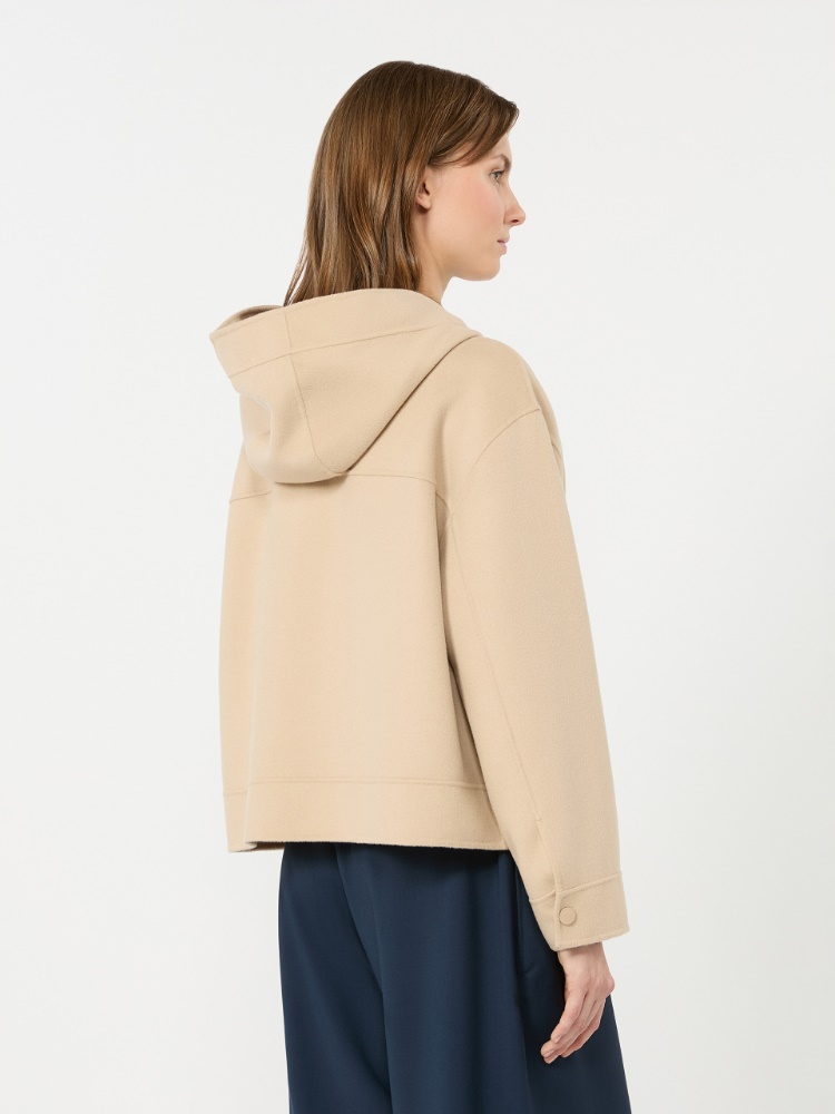 Double wool hooded jacket - SAND - 3
