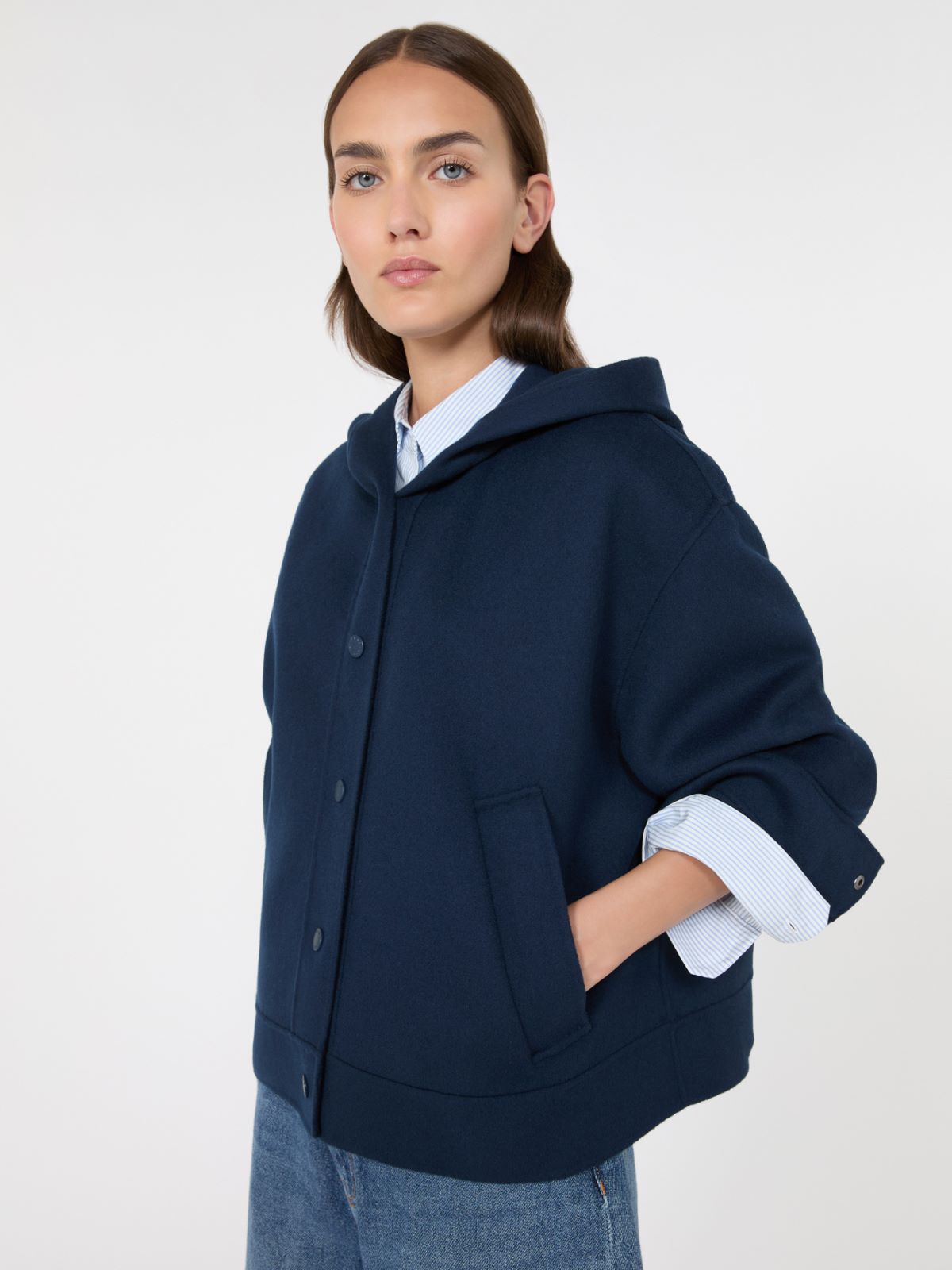 Kapuzenjacke aus doppellagigem Wollstoff - ULTRAMARINE - Max Mara - 4