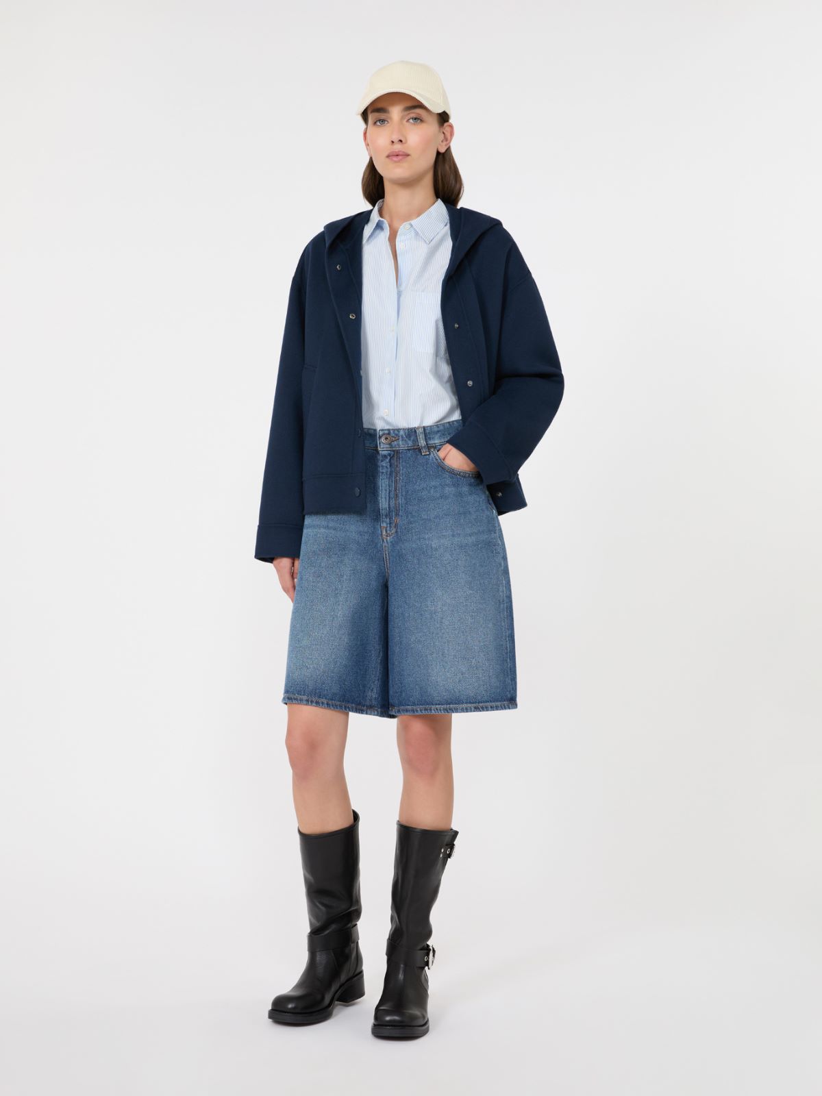 Kapuzenjacke aus doppellagigem Wollstoff - ULTRAMARINE - Max Mara
