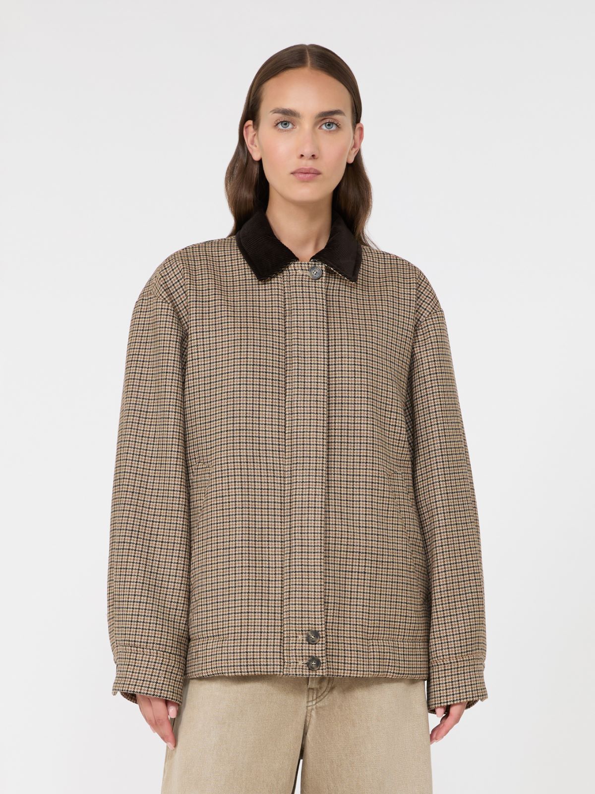 Houndstooth wool bomber jacket - BROWN - Max Mara - 2