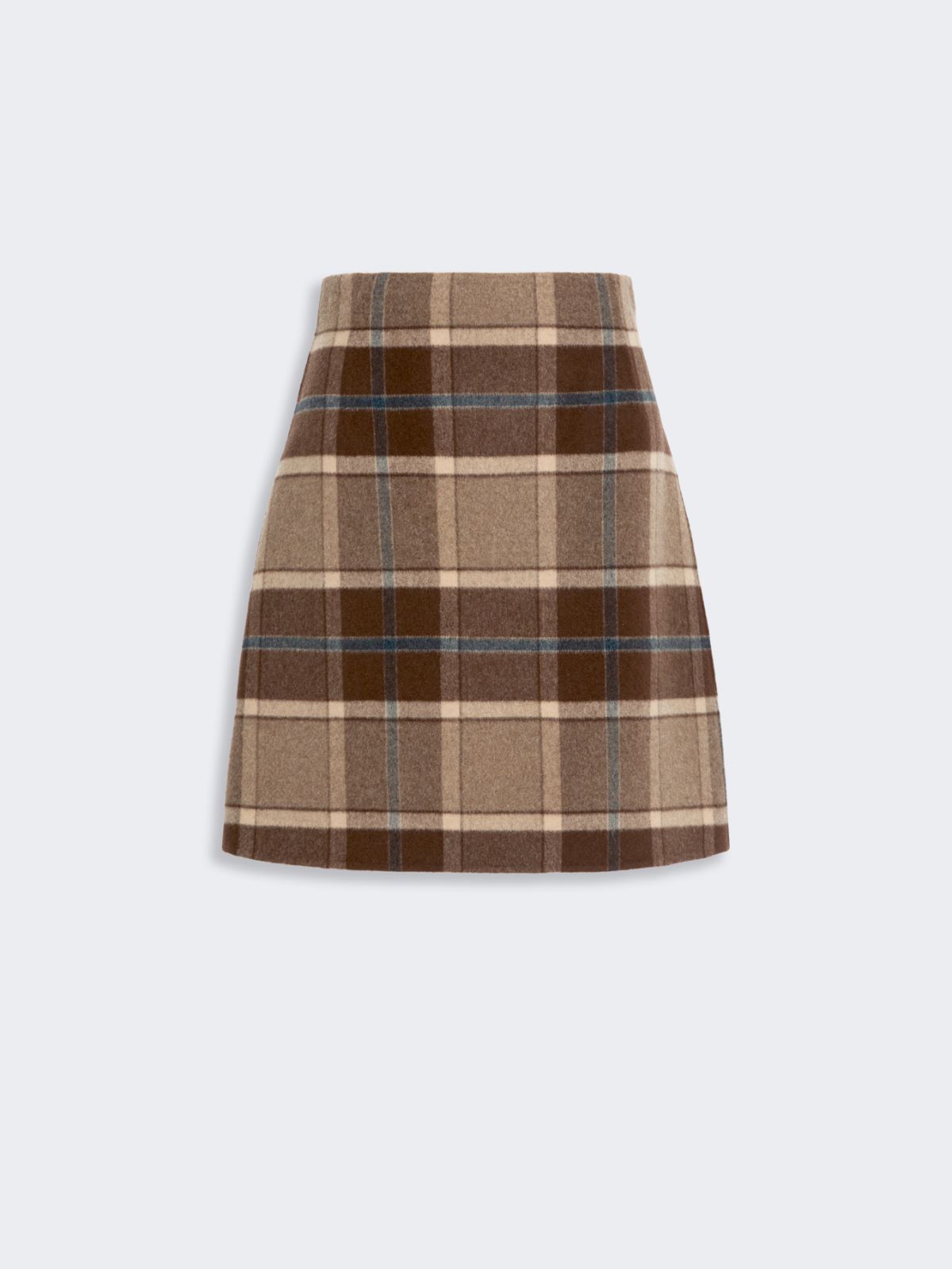Short checked wool skirt - BROWN - Max Mara - 4