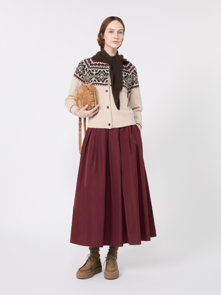Long taffeta skirt - BORDEAUX