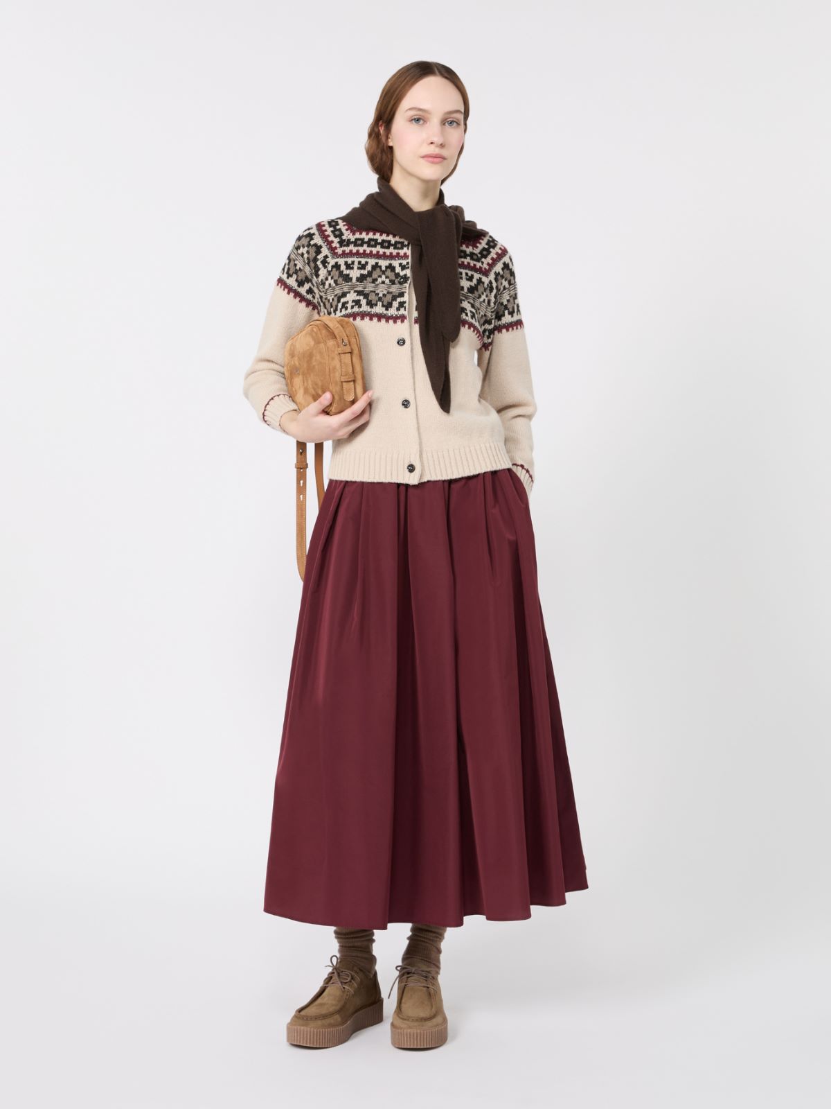 Long taffeta skirt - BORDEAUX - Max Mara