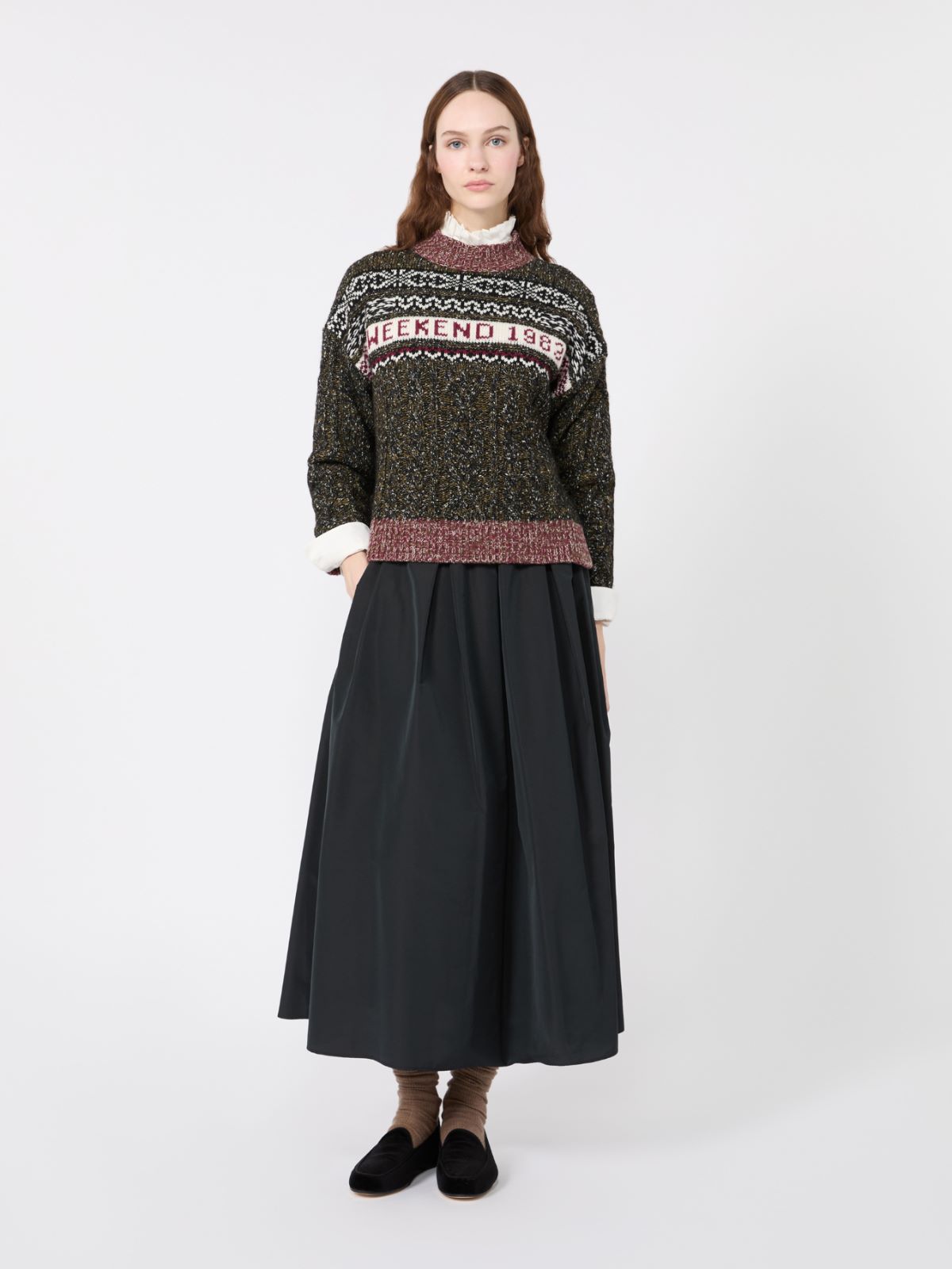 Long taffeta skirt - BLACK - Max Mara