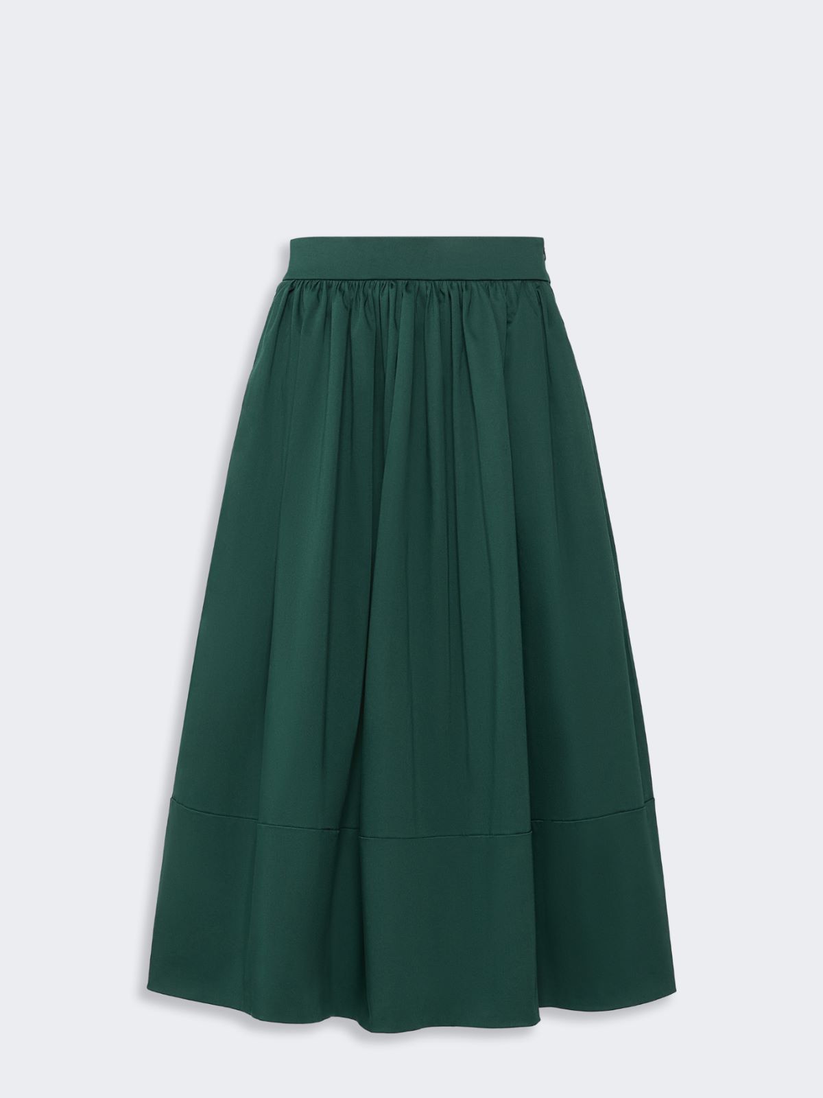 Cotton satin midi skirt - DARK GREEN - Max Mara - 5