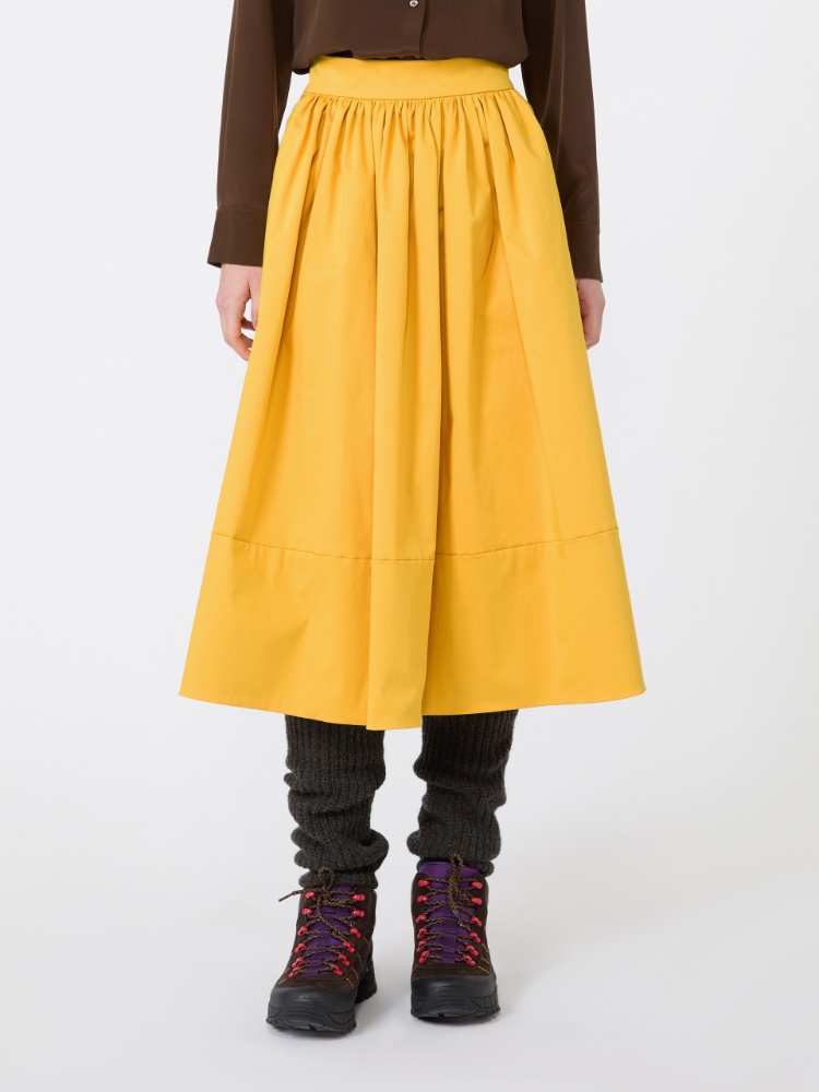Cotton satin midi skirt - YELLOW - Max Mara - 2