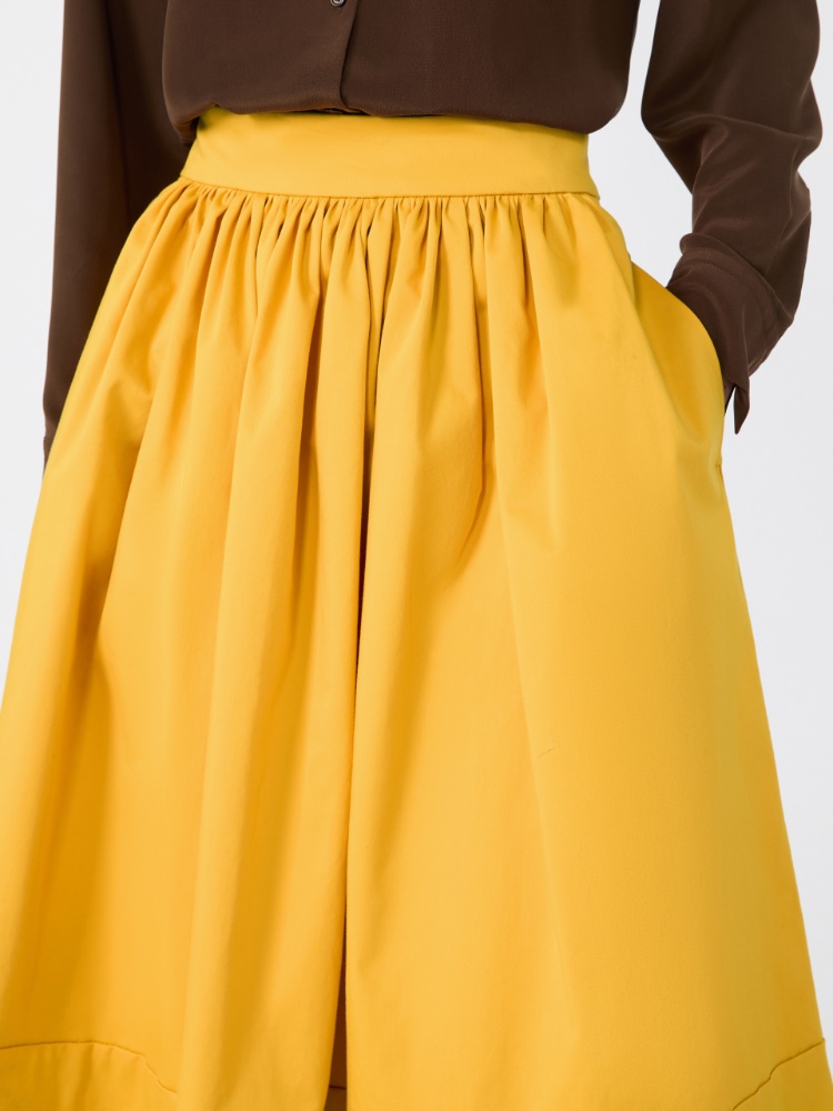 Cotton satin midi skirt - YELLOW - Max Mara - 4