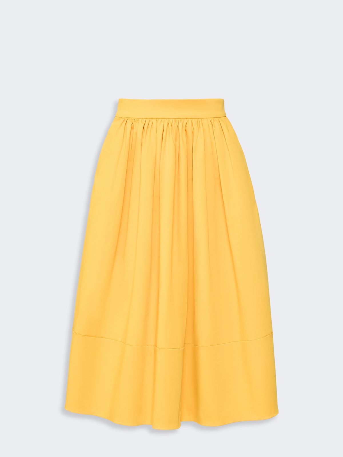 Cotton satin midi skirt - YELLOW - Max Mara - 5