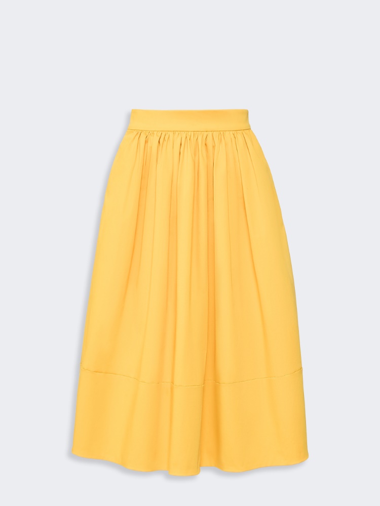 Cotton satin midi skirt - YELLOW - Max Mara - 5