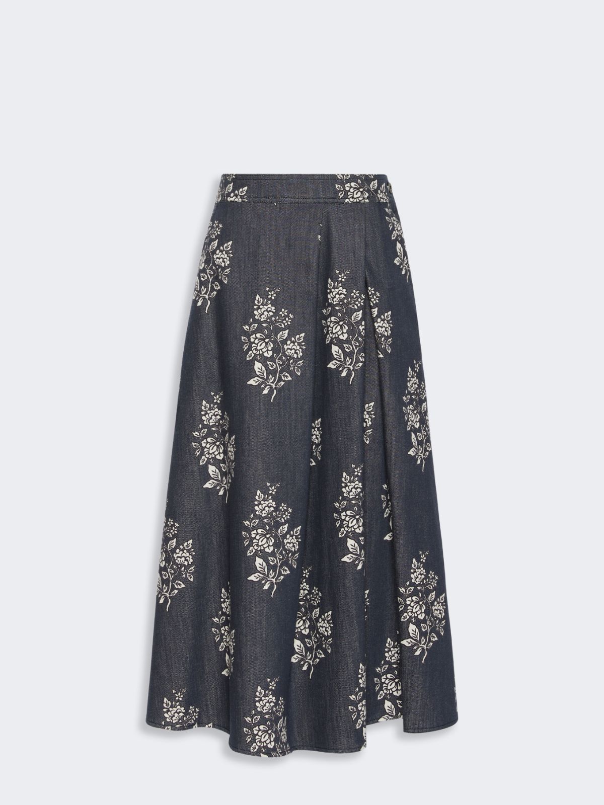 Pleated printed cotton skirt - NAVY - Max Mara - 5
