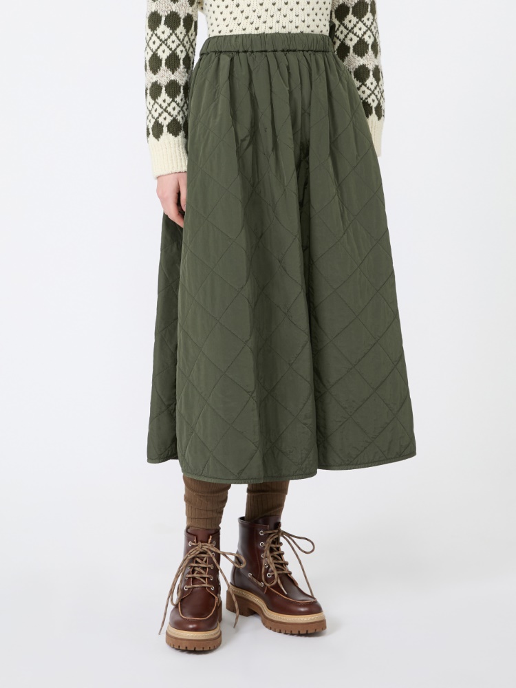 Technical plain-weave fabric flared skirt - KAKI - Max Mara - 2