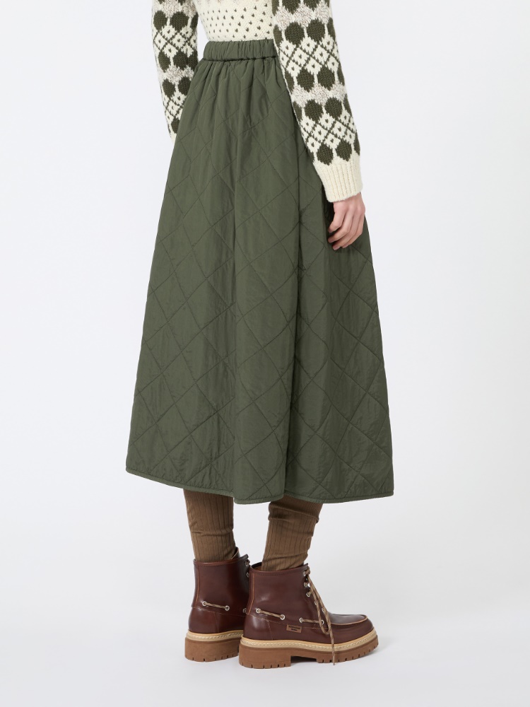 Technical plain-weave fabric flared skirt - KAKI - Max Mara - 3