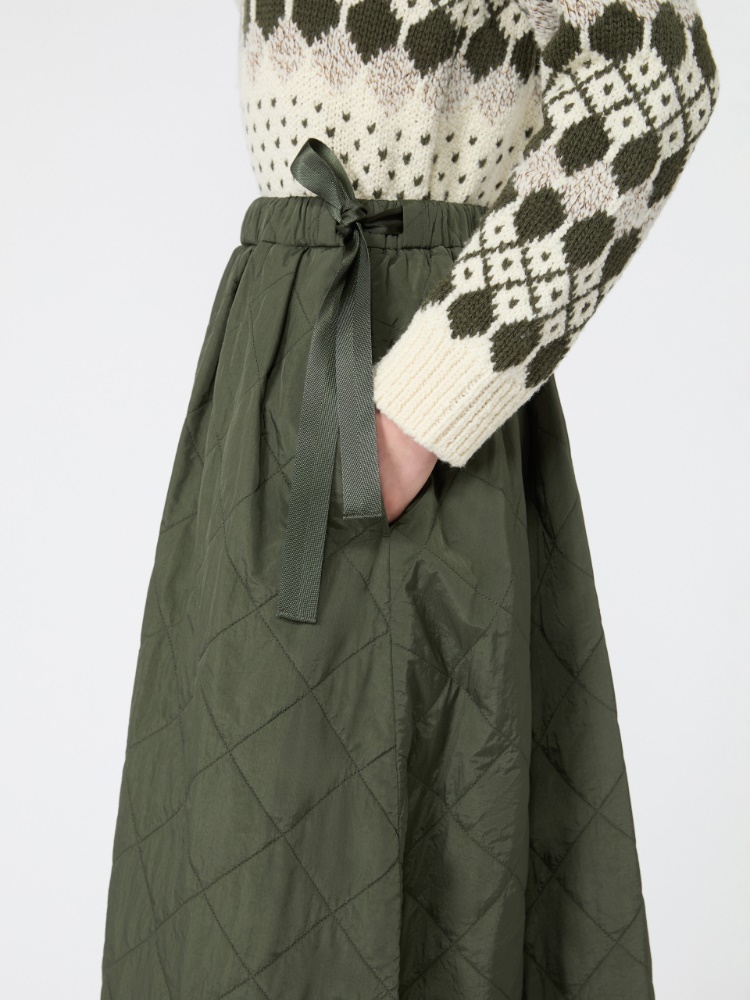 Technical plain-weave fabric flared skirt - KAKI - Max Mara - 4