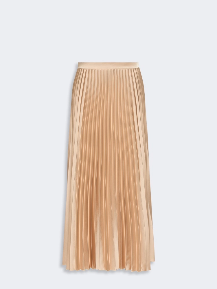 Pleated satin skirt - ANTIQUE ROSE