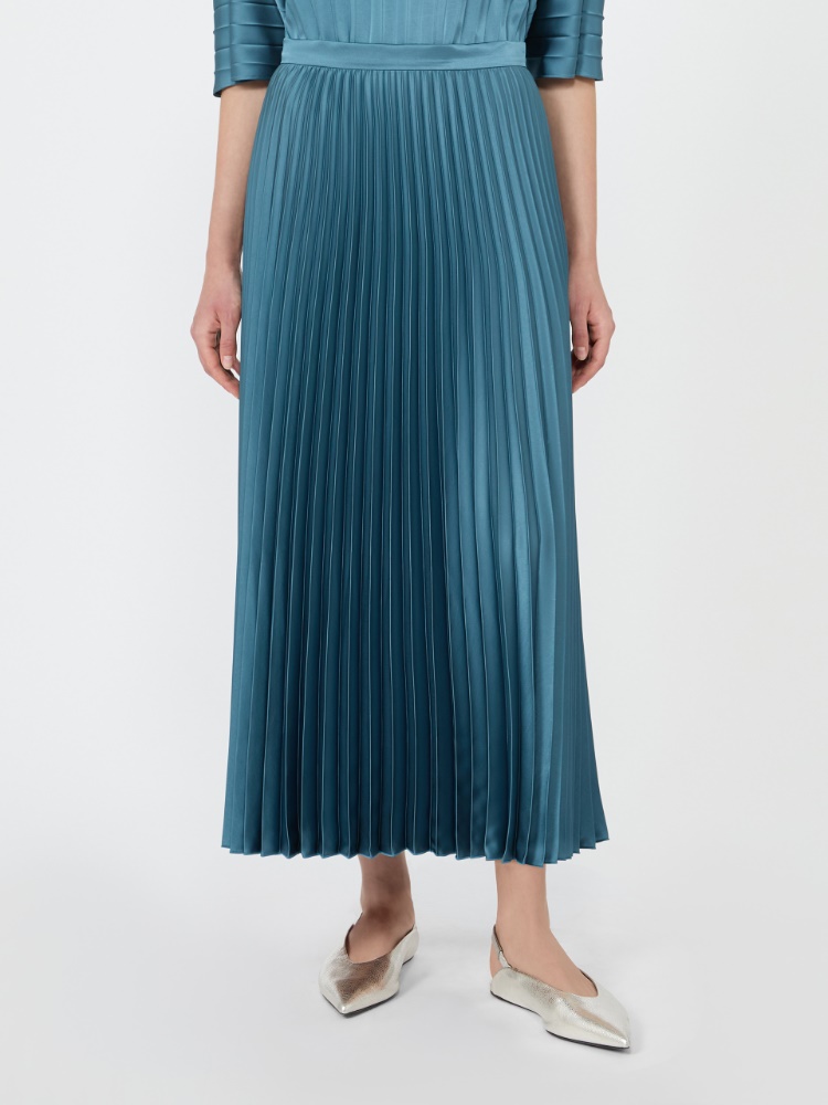 Pleated satin skirt - BLUE AZURE - Max Mara - 2