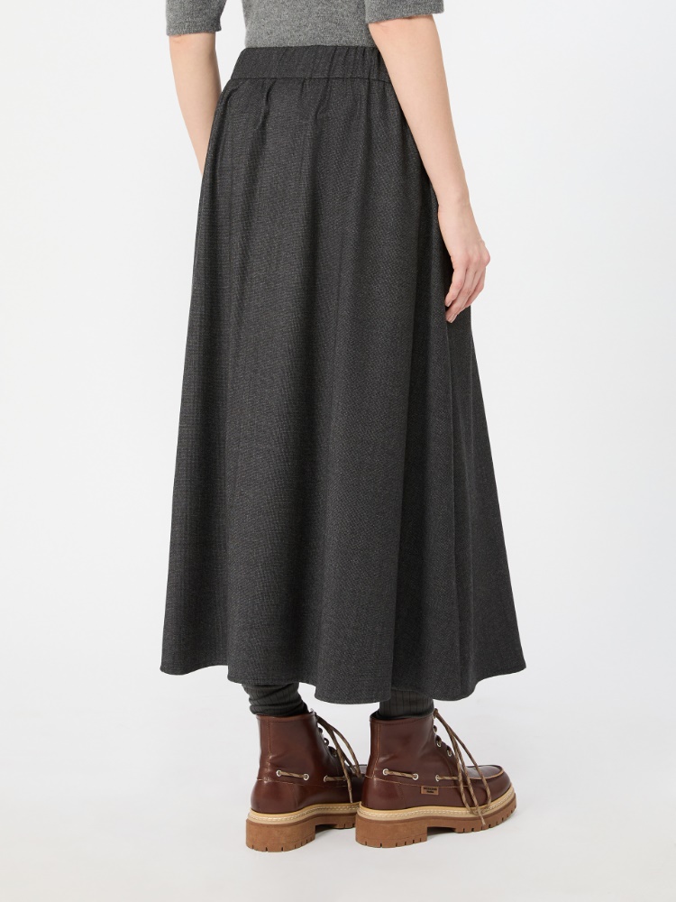 Stretch wool flannel skirt - DARK GREY - Max Mara - 3