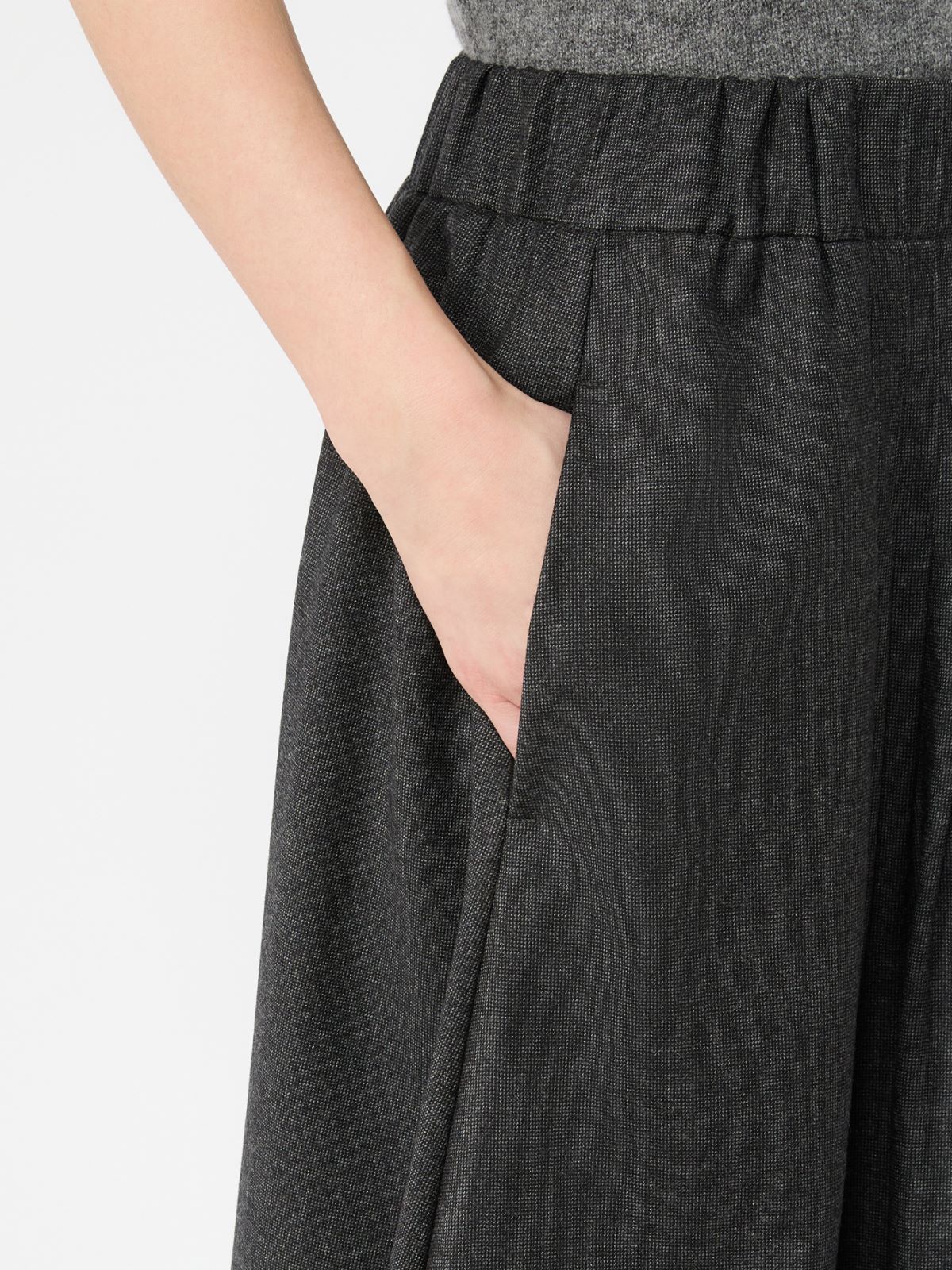 Stretch wool flannel skirt - DARK GREY - Max Mara - 4