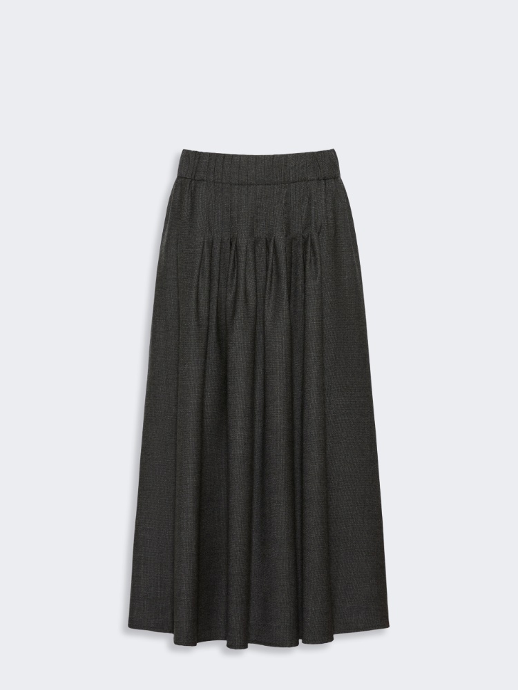 Stretch wool flannel skirt - DARK GREY - Max Mara - 5