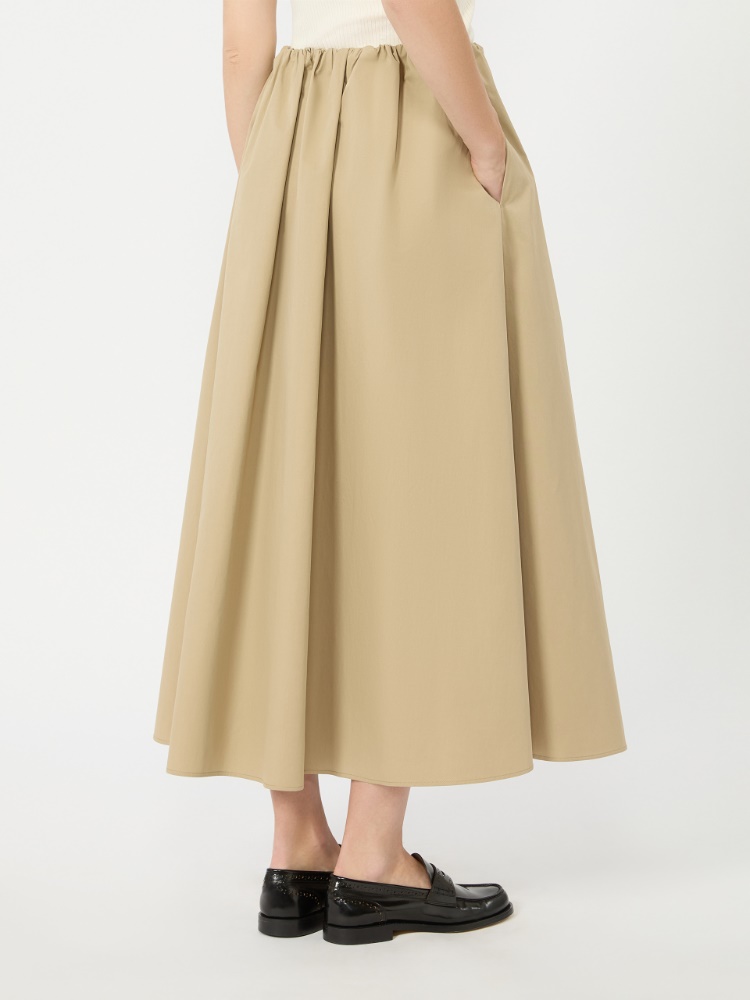 Cotton gabardine skirt - BEIGE - 3