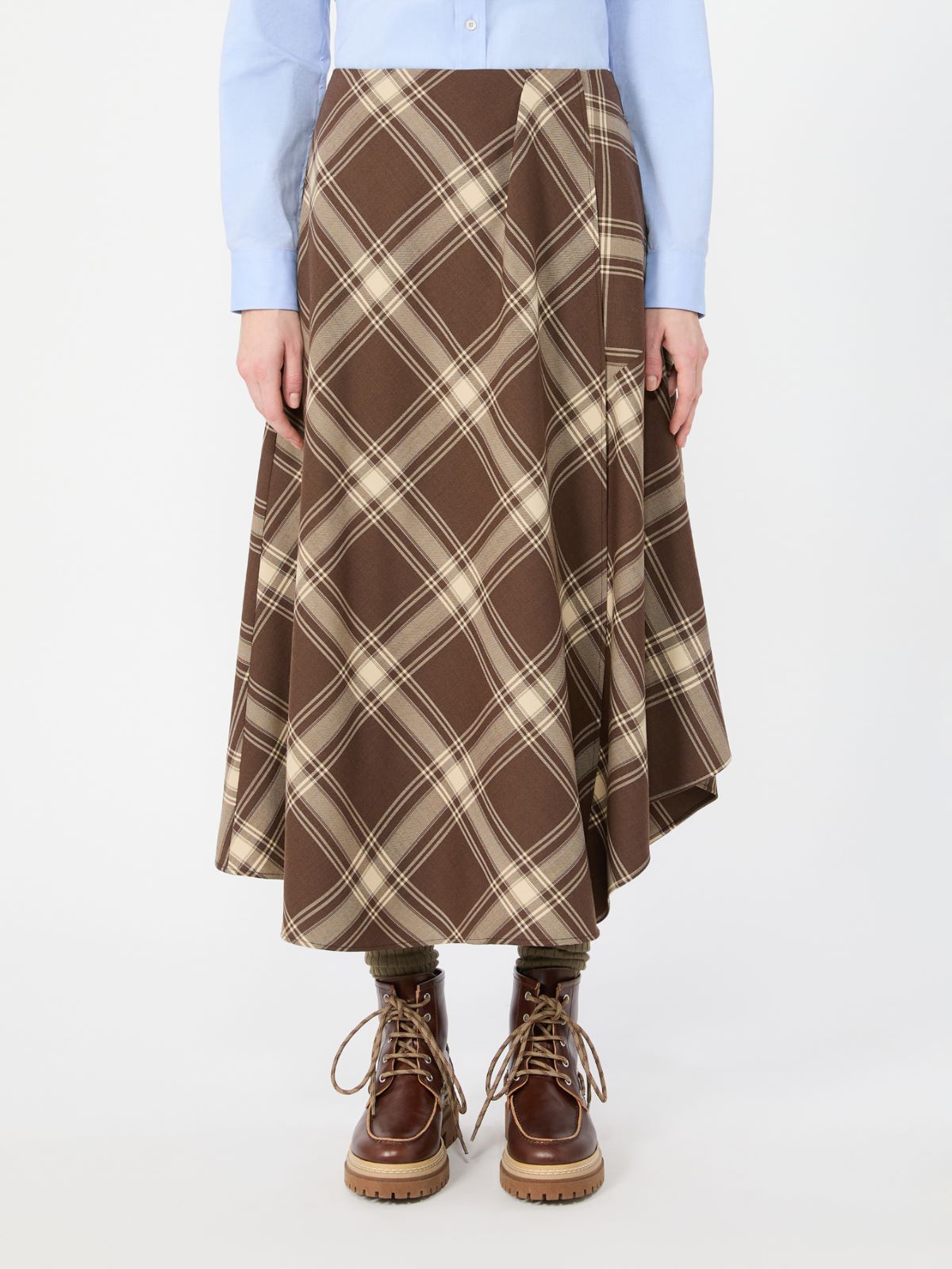 Wool twill skirt - BROWN - Max Mara - 2