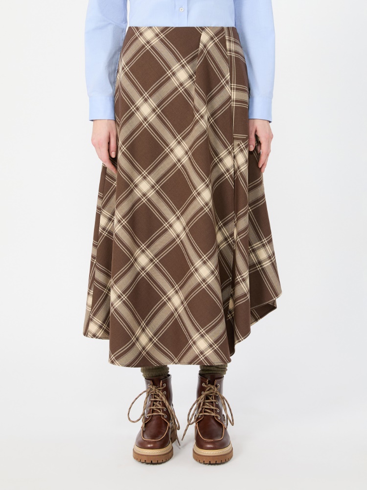 Wool twill skirt - BROWN - Max Mara - 2