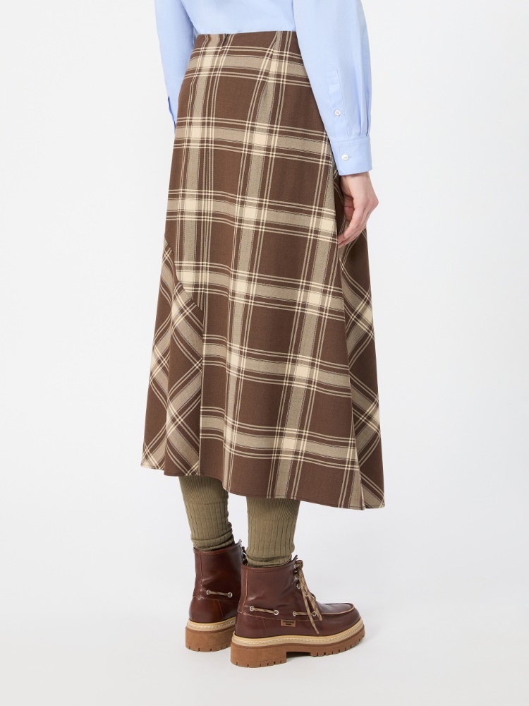 Wool twill skirt - BROWN - Max Mara - 3