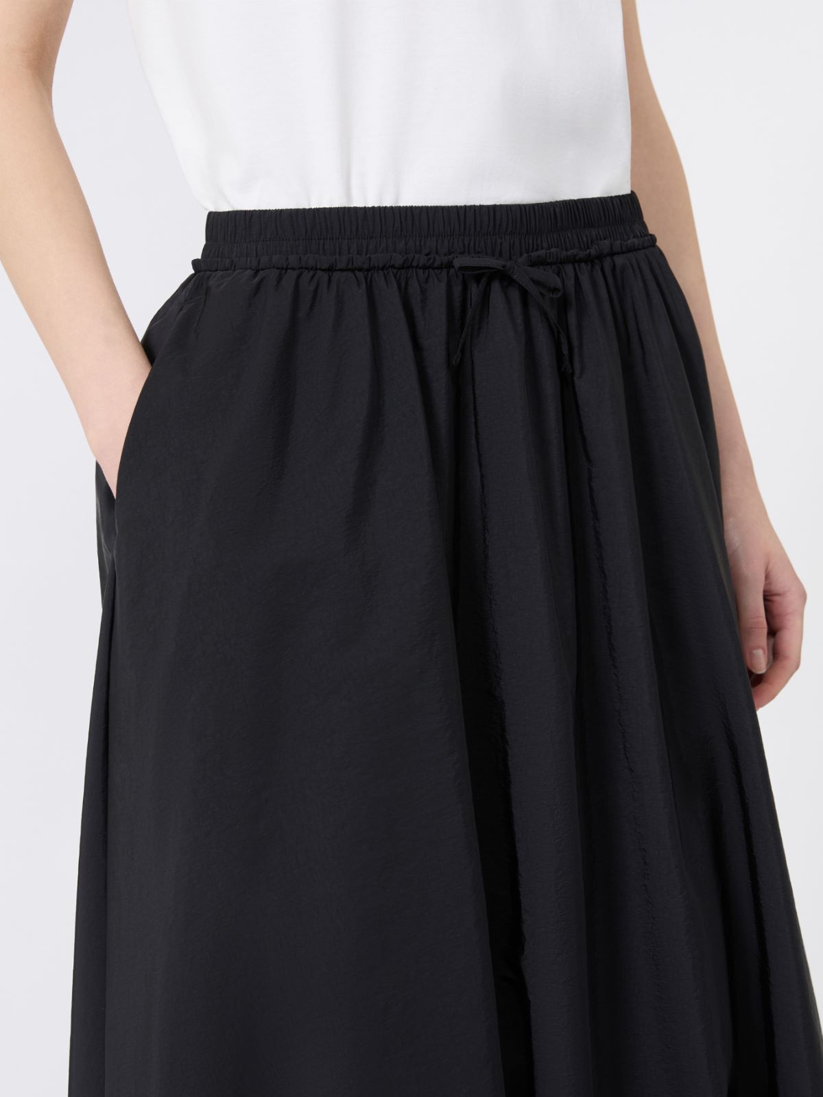 Jupe longue en toile déperlante - NOIR - Max Mara - 4