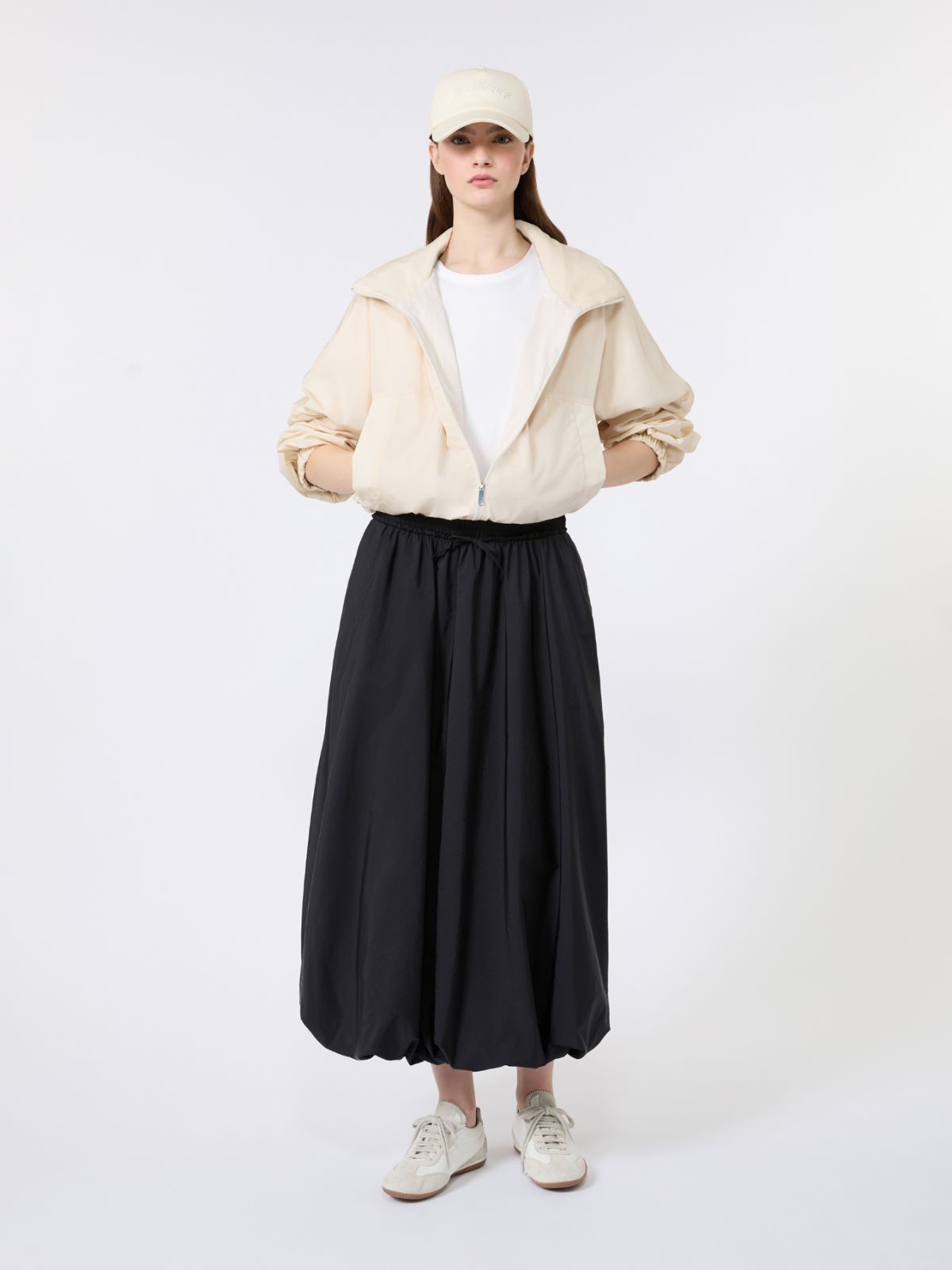 Jupe longue en toile déperlante - NOIR - Max Mara