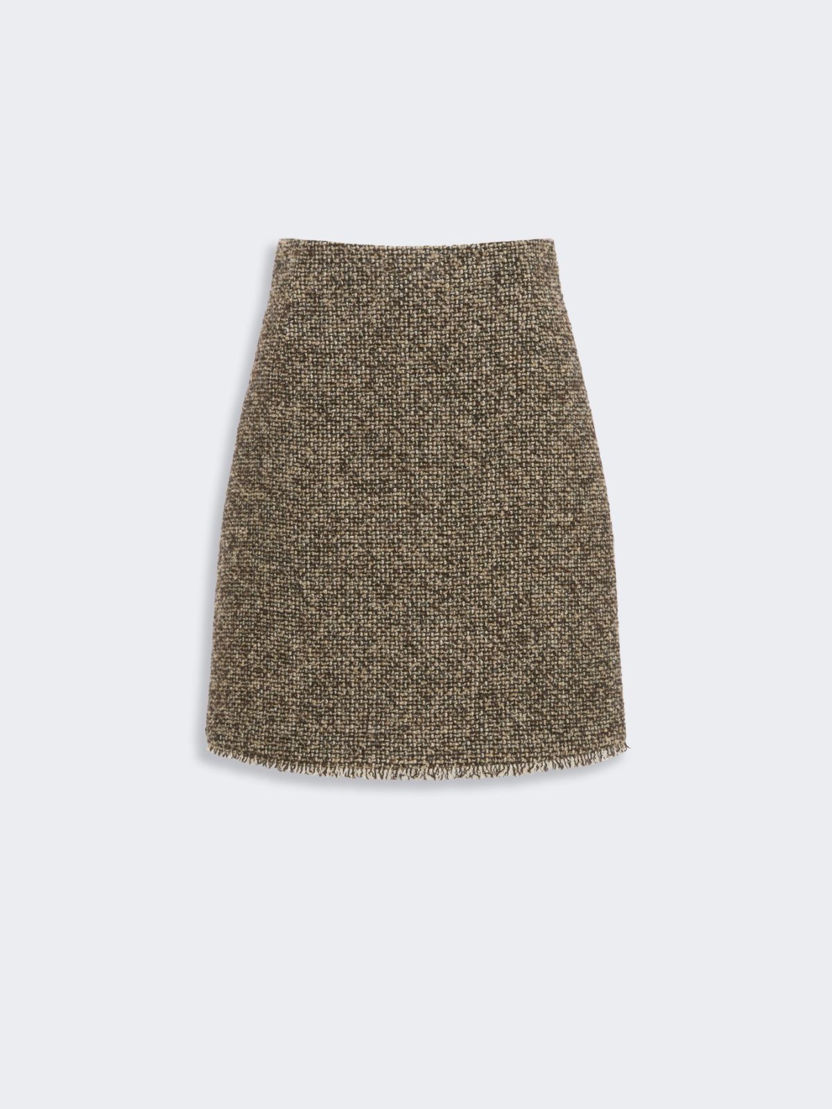 Wool blend bouclé short skirt - BROWN - Max Mara - 4