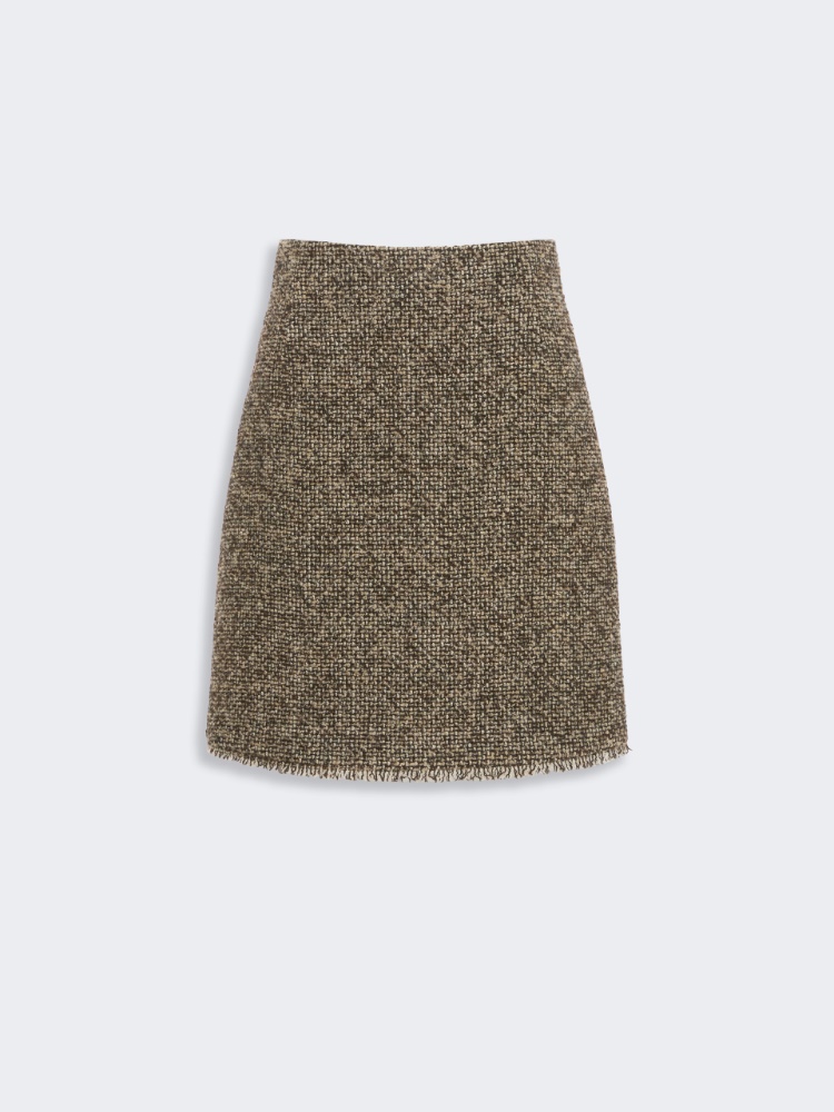 Wool blend bouclé short skirt - BROWN - Max Mara - 4