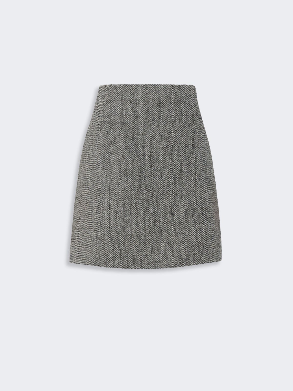 Wool blend short skirt - DARK GREY - Max Mara - 4