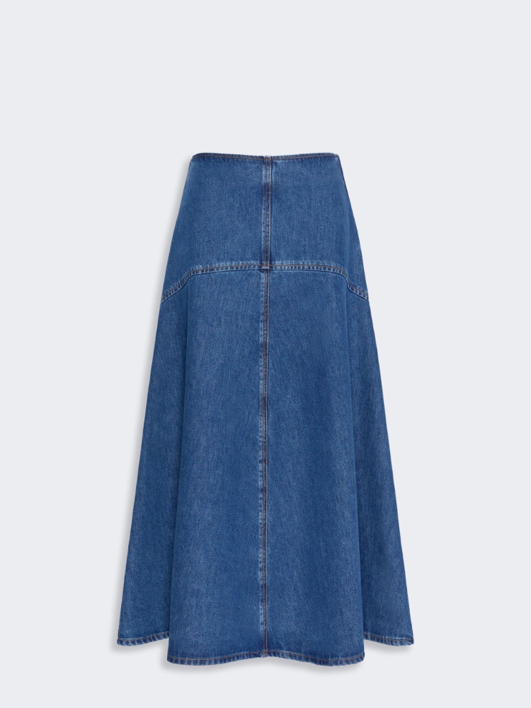 Indigo cotton denim skirt - NAVY - Max Mara - 4