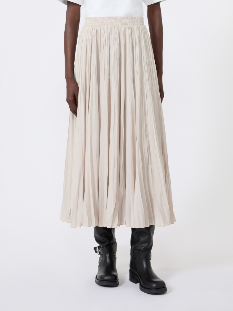 Plissé-pleated skirt - IVORY - 2